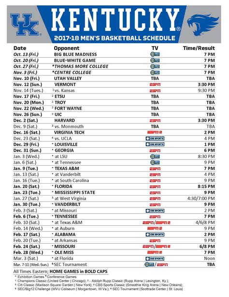 Basketball Schedule on (06.